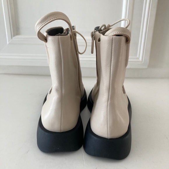Sarto Anthropologie Ellera Ivory Leather Chelsea Boots Sz 7 - Picture 8 of 13